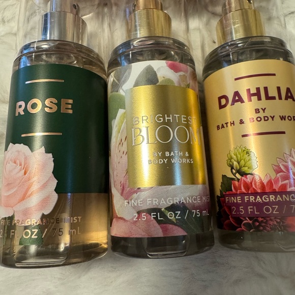Bath & Body Works Fragrance Mist Trio - Rose, Brightest Bloom, Dahlia. NIB - Picture 2 of 5